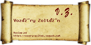 Vozáry Zoltán névjegykártya