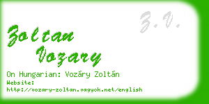 zoltan vozary business card